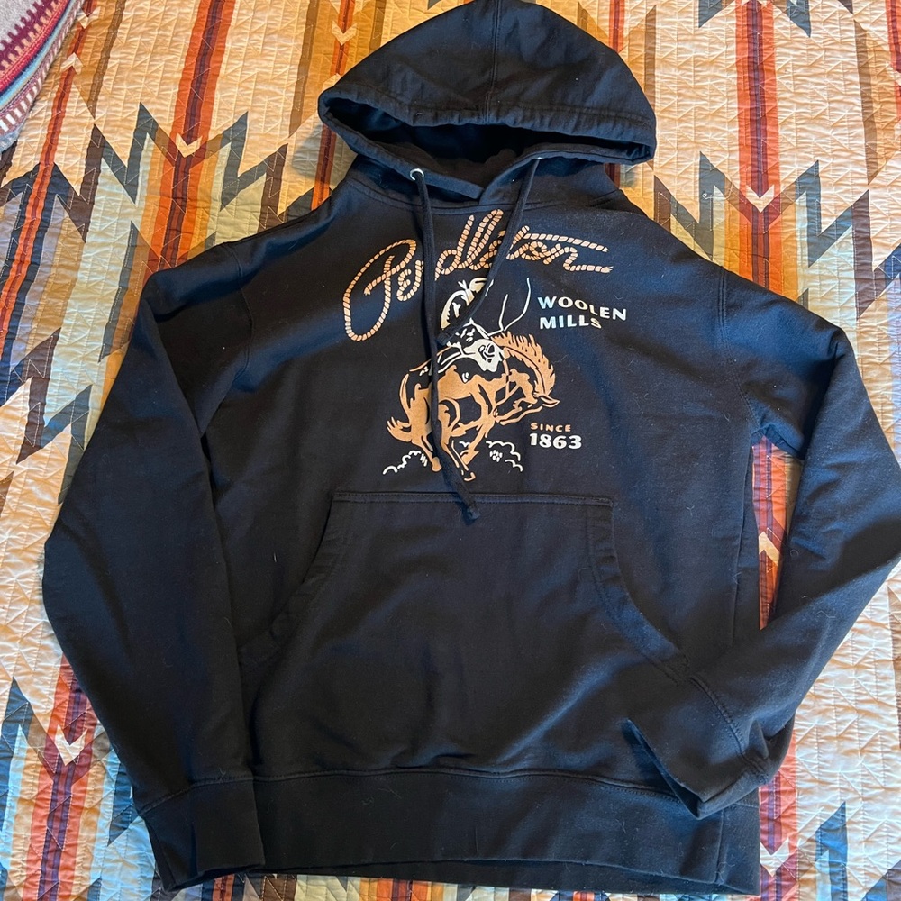 Pendleton Black Hoodie with Tan Graphic